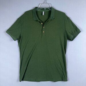 Nitagut Polo Shirt Mens Size Large Short-Sleeves Stretch Collared Green